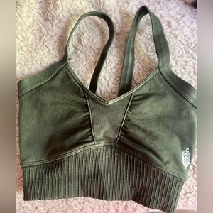 NWOT free people good karma olive green scoop neck bra XS/S